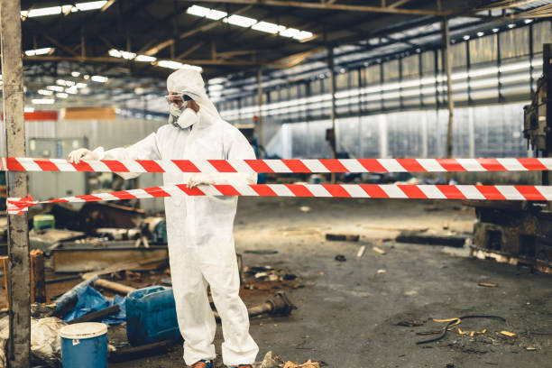 Professional Sewage Cleanup technician working in Charlottesville, VA